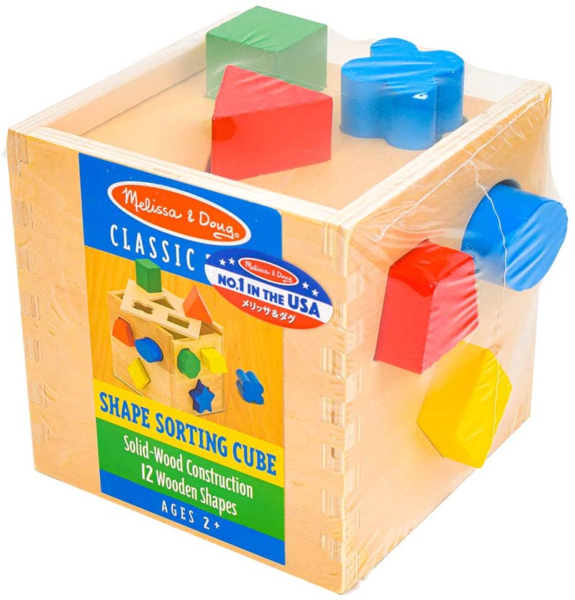 Melissa & doug shape sorting cube top classic wooden toy